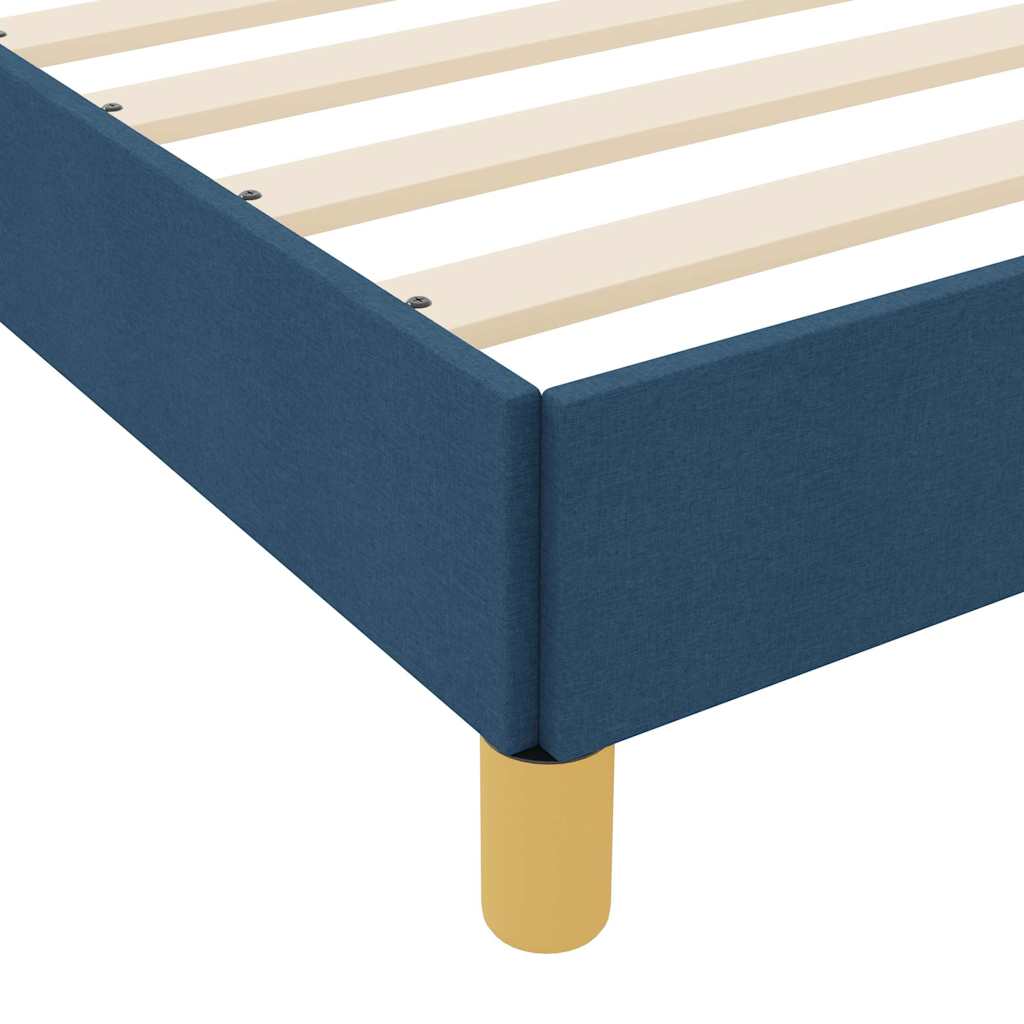 Boxrugós ágy matracmal Kék 90 x 200 cm szövet
