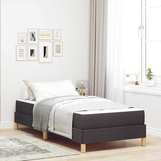 Boxrugós ágy matracmal Sötét Barna 100 x 200 cm szövet