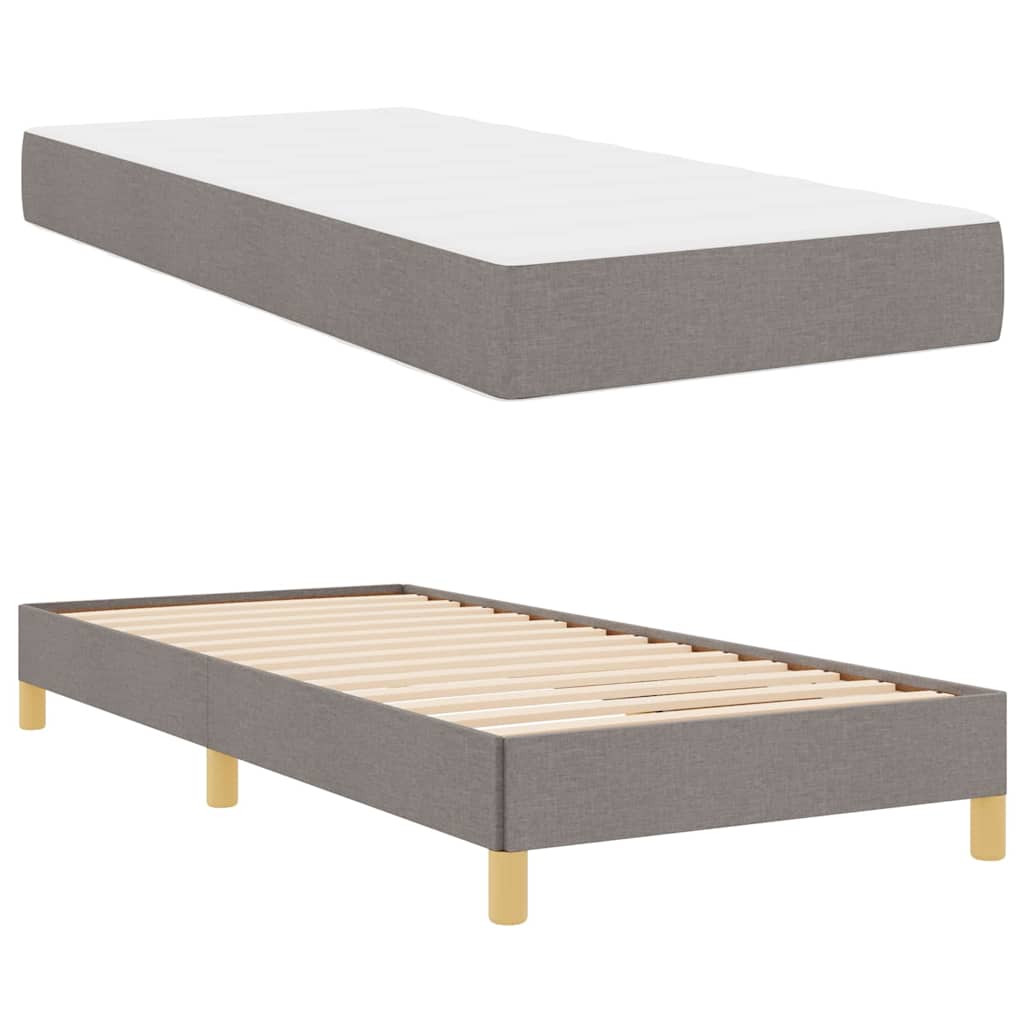 Boxrugós ágy matracmal Tópszínű 100 x 200 cm szövet