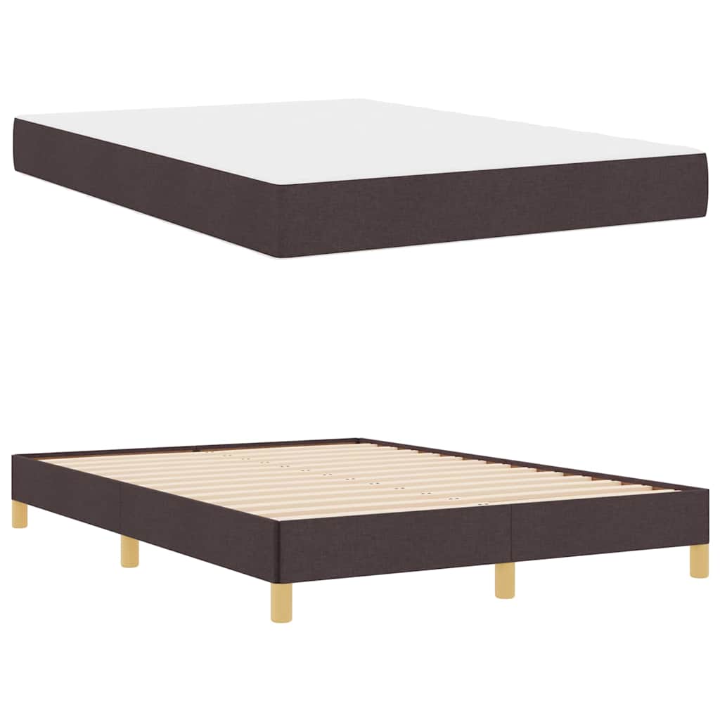 Boxrugós ágy matracmal Sötét Barna 140 x 190 cm szövet