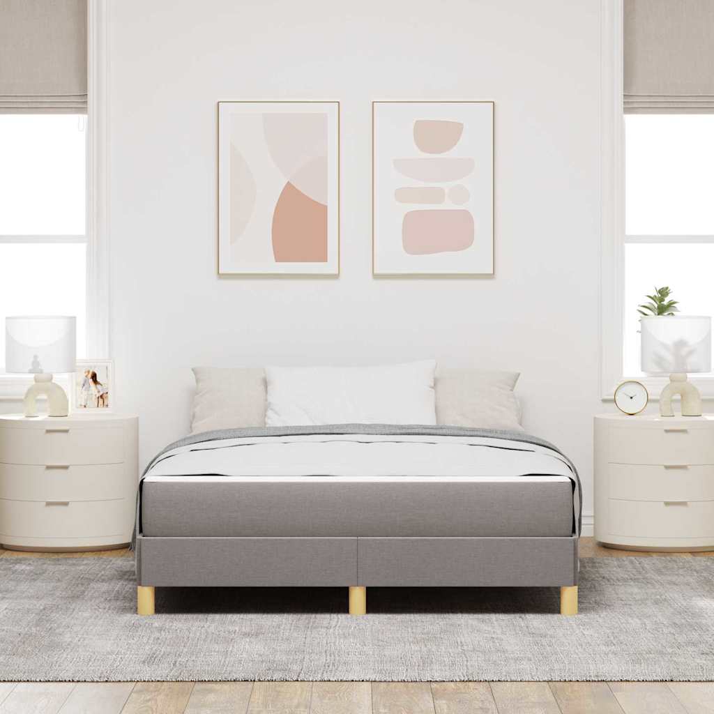 Boxrugós ágy matracmal Tópszínű 140 x 200 cm szövet