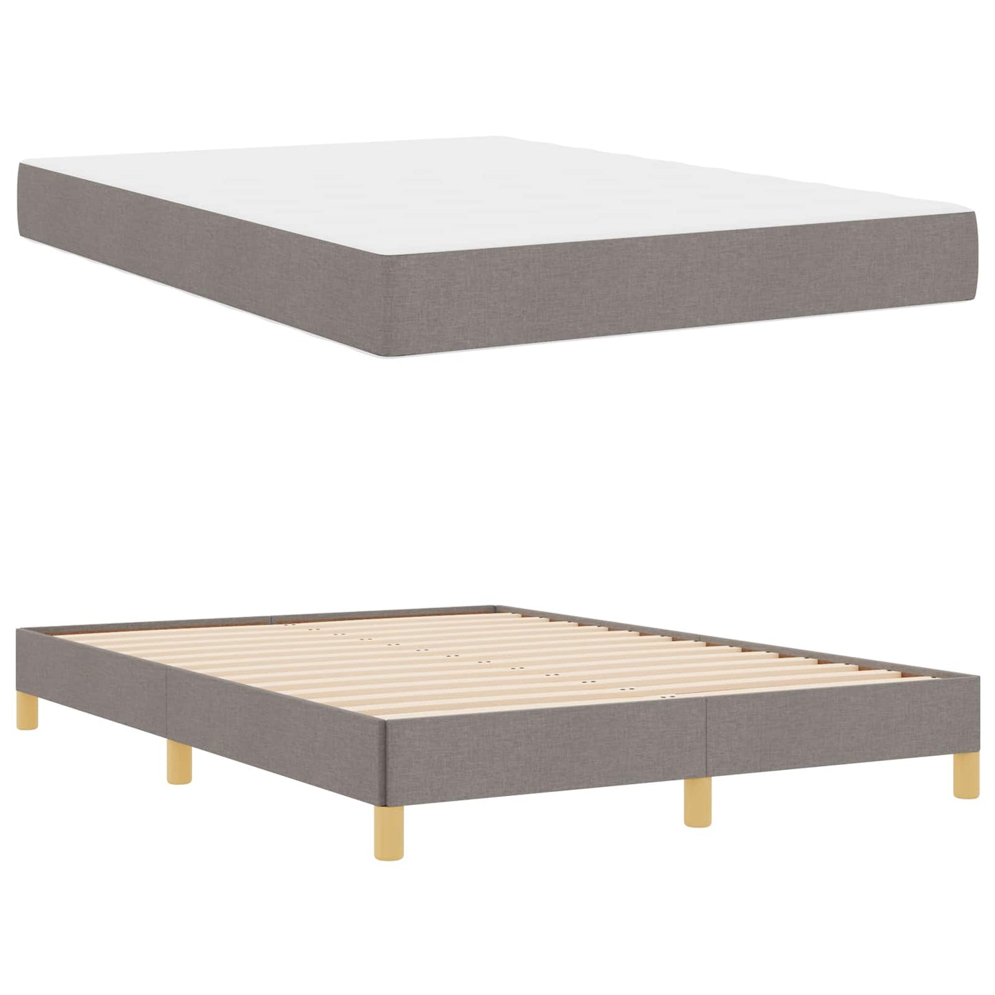 Boxrugós ágy matracmal Tópszínű 160 x 200 cm szövet