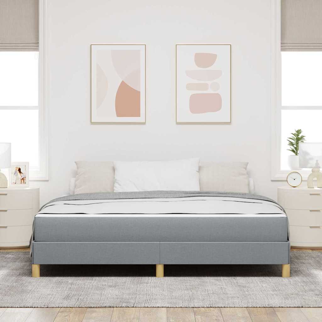 Boxrugós ágy matracmal Világosszürke 180 x 200 cm szövet
