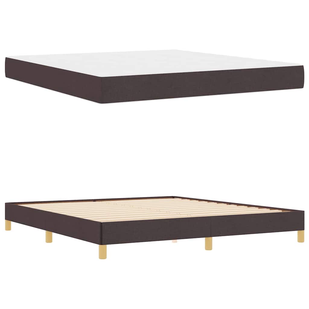 Boxrugós ágy matracmal Sötét Barna 180 x 200 cm szövet
