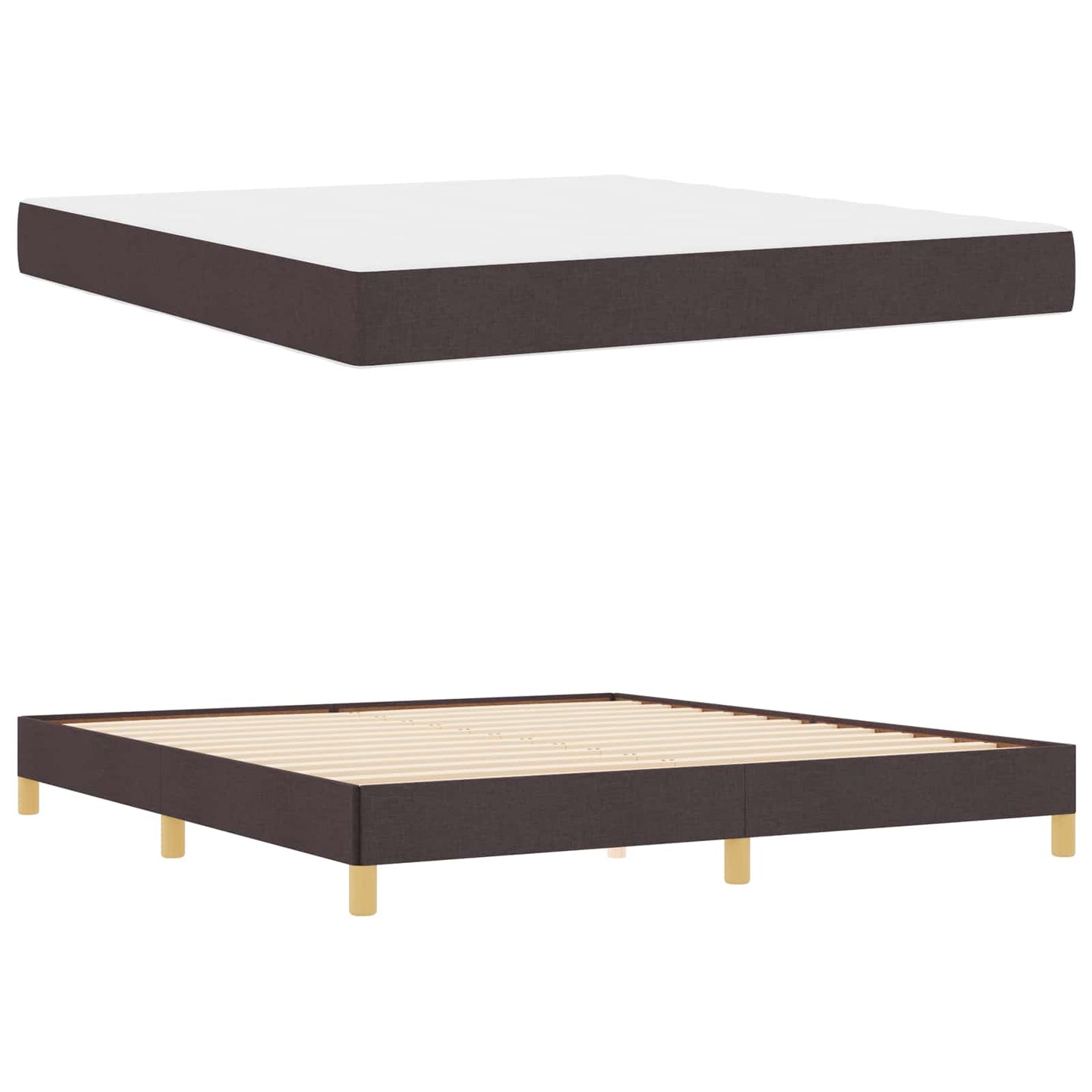 Boxrugós ágy matracmal Sötét Barna 180 x 200 cm szövet