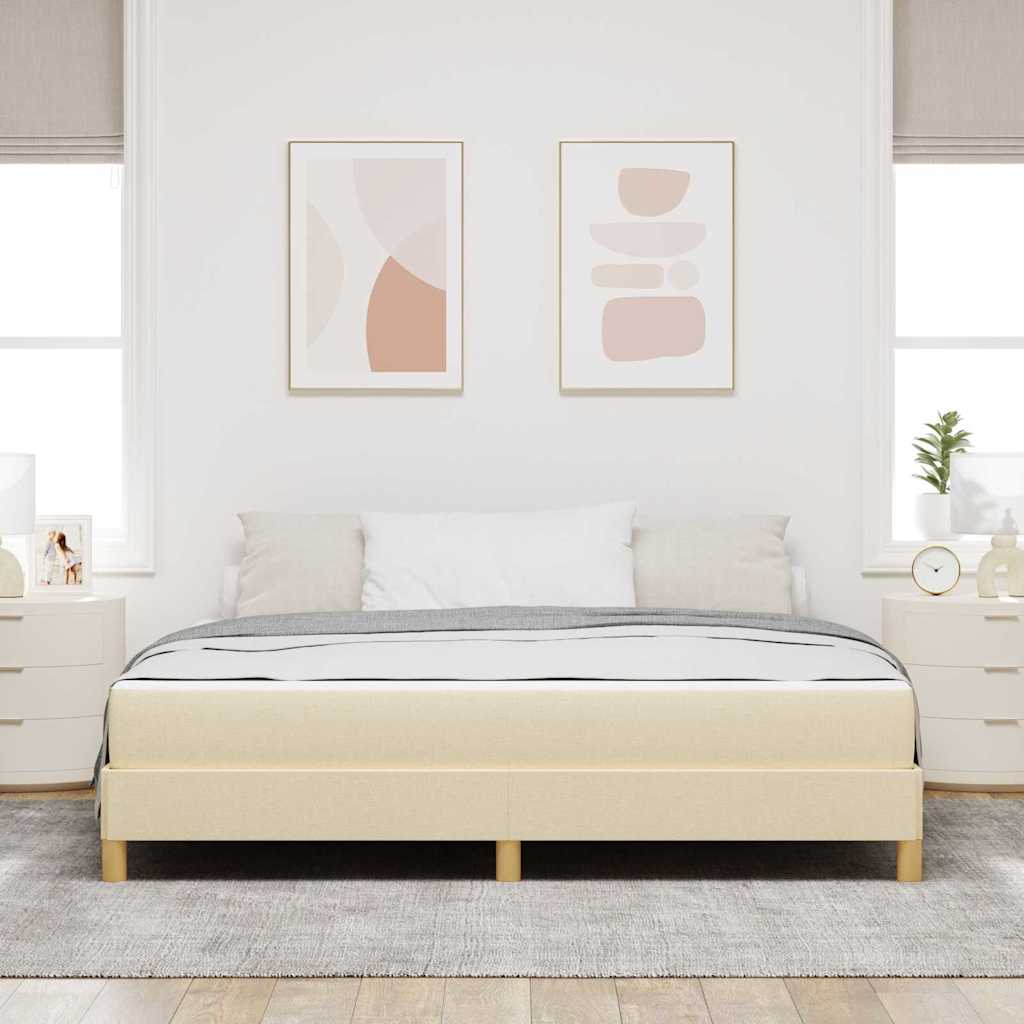 Boxrugós ágy matracmal Krém 180 x 200 cm szövet