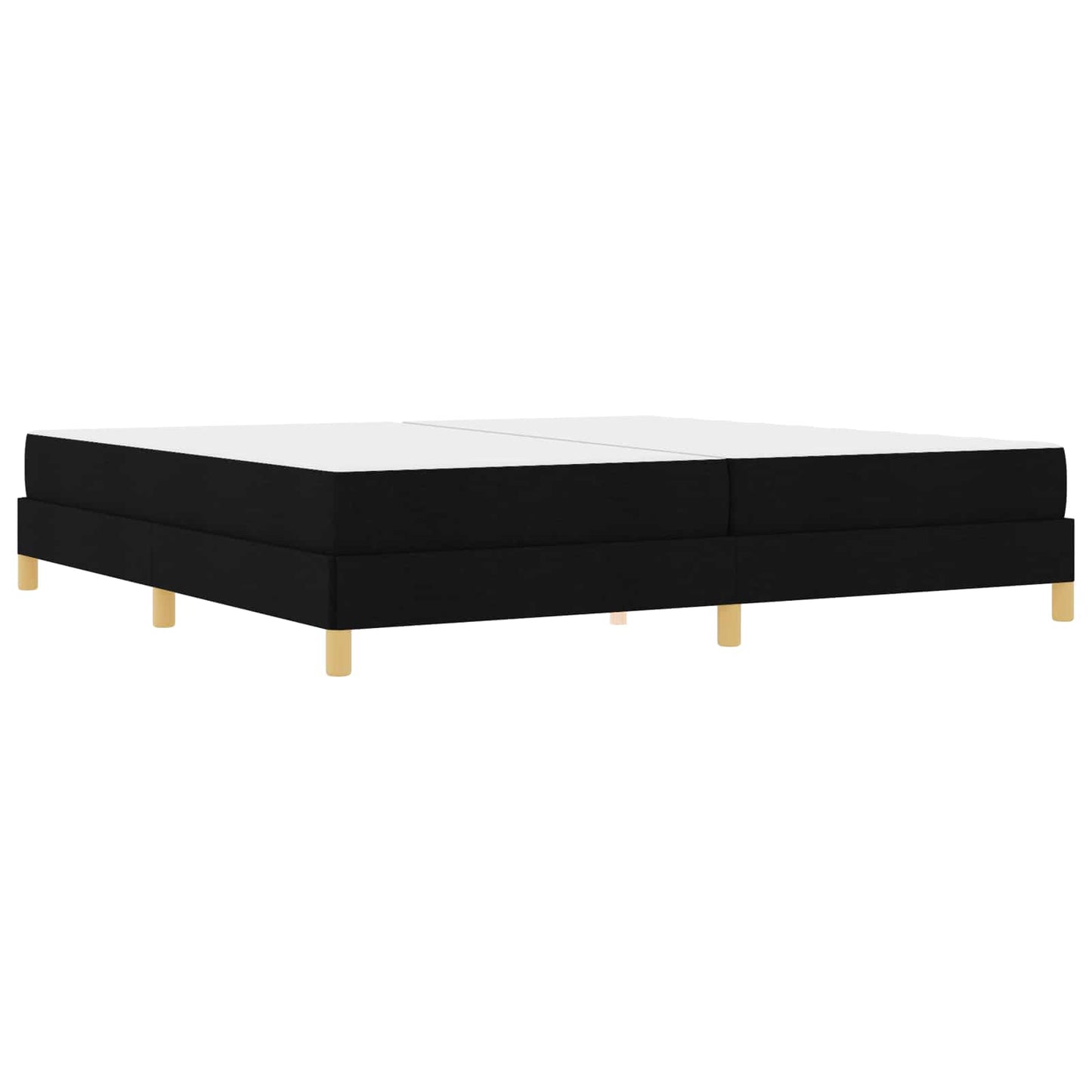 Boxrugós ágy matracmal Fekete 200 x 200 cm szövet