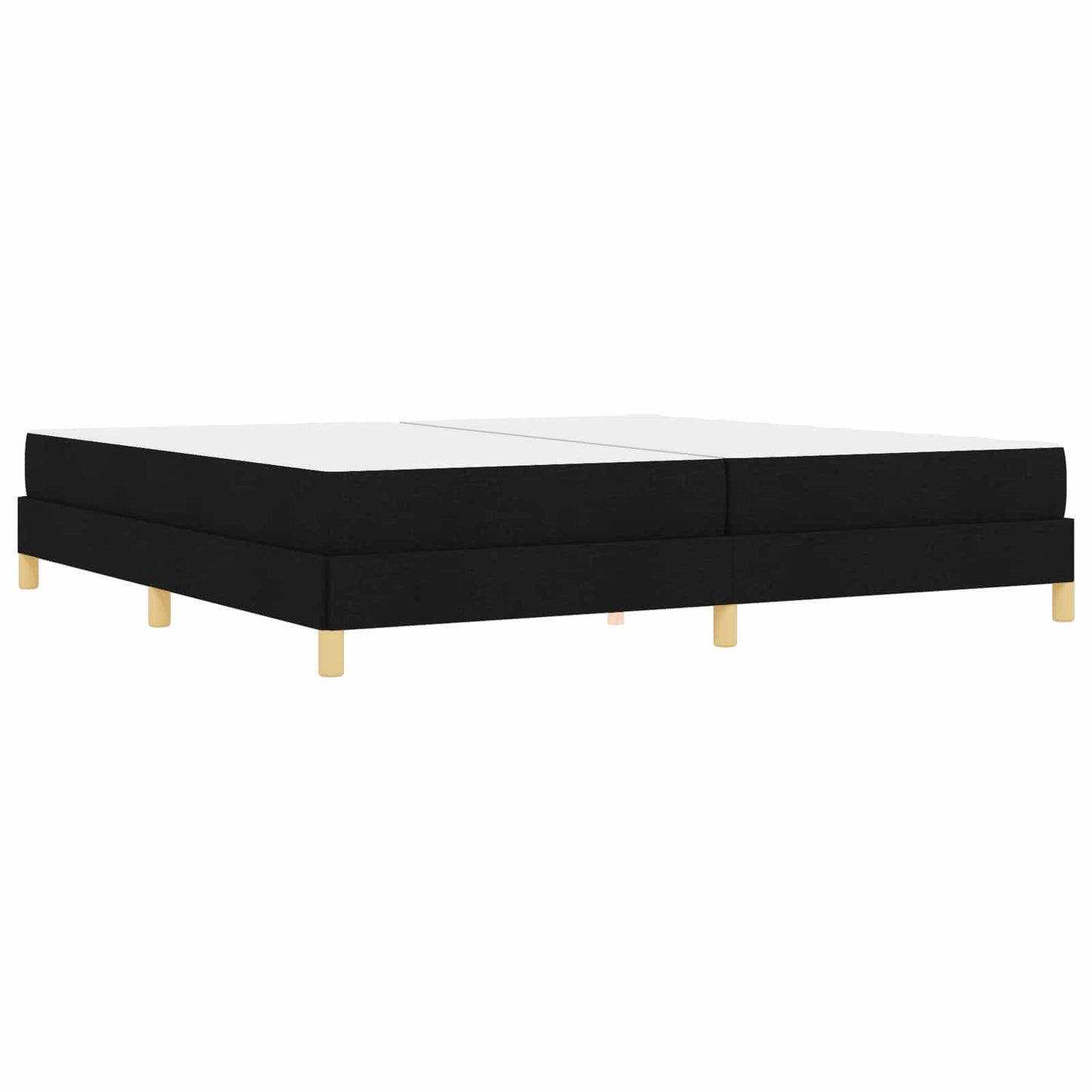 Boxrugós ágy matracmal Fekete 200 x 200 cm szövet