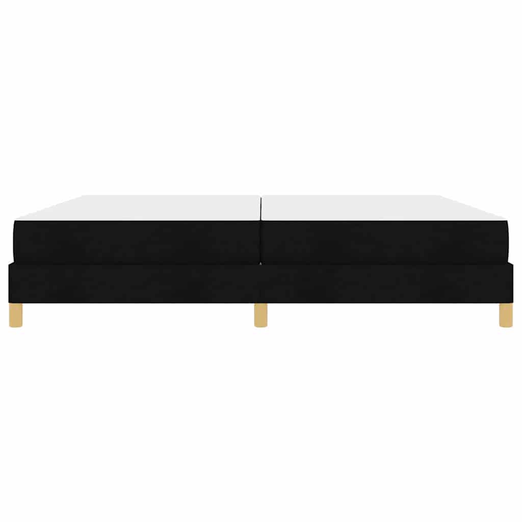 Boxrugós ágy matracmal Fekete 200 x 200 cm szövet