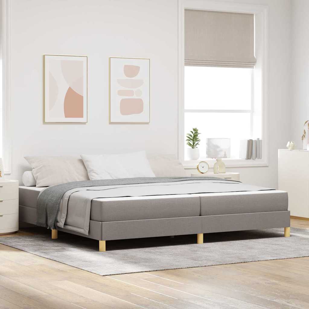 Boxrugós ágy matracmal Tópszínű 200 x 200 cm szövet