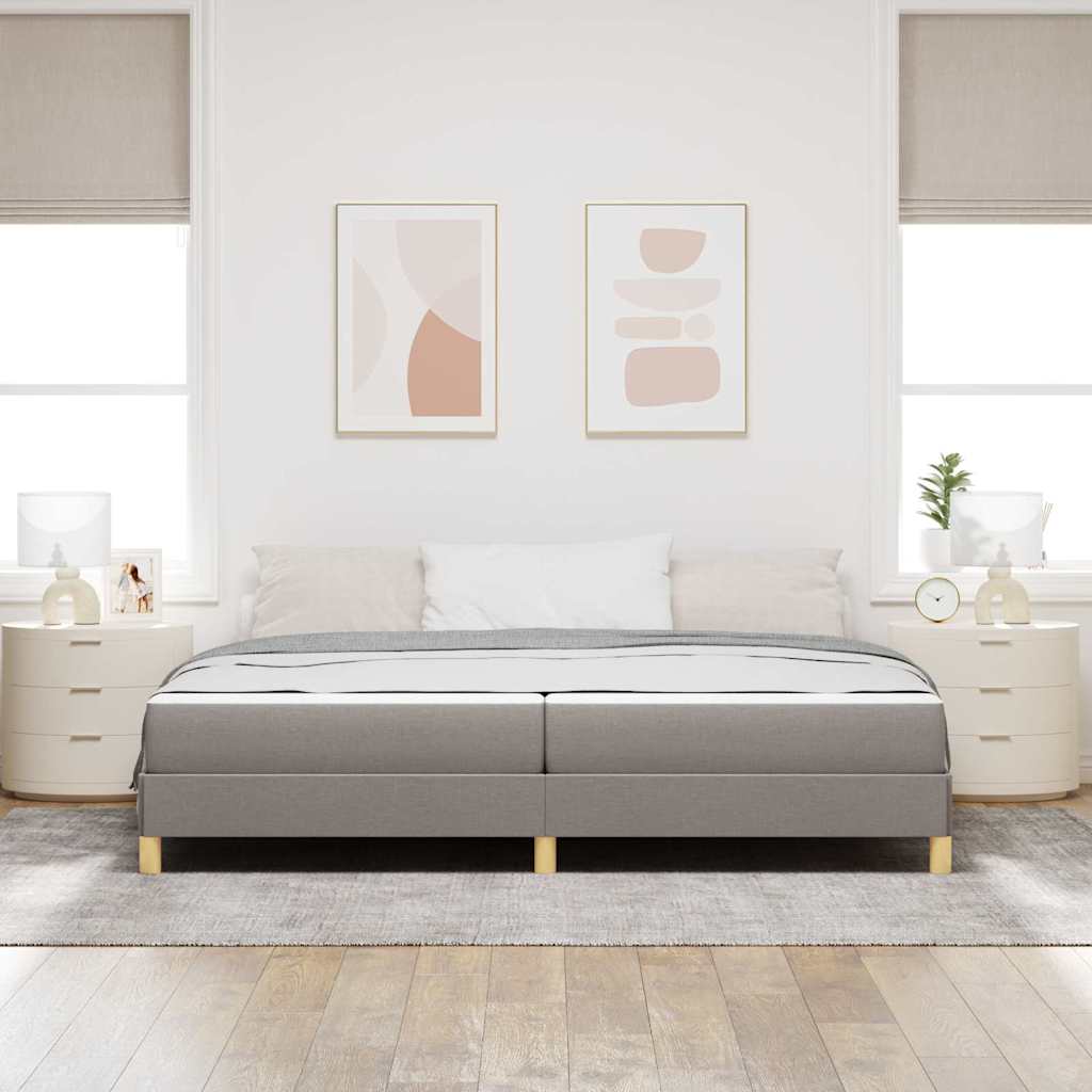 Boxrugós ágy matracmal Tópszínű 200 x 200 cm szövet