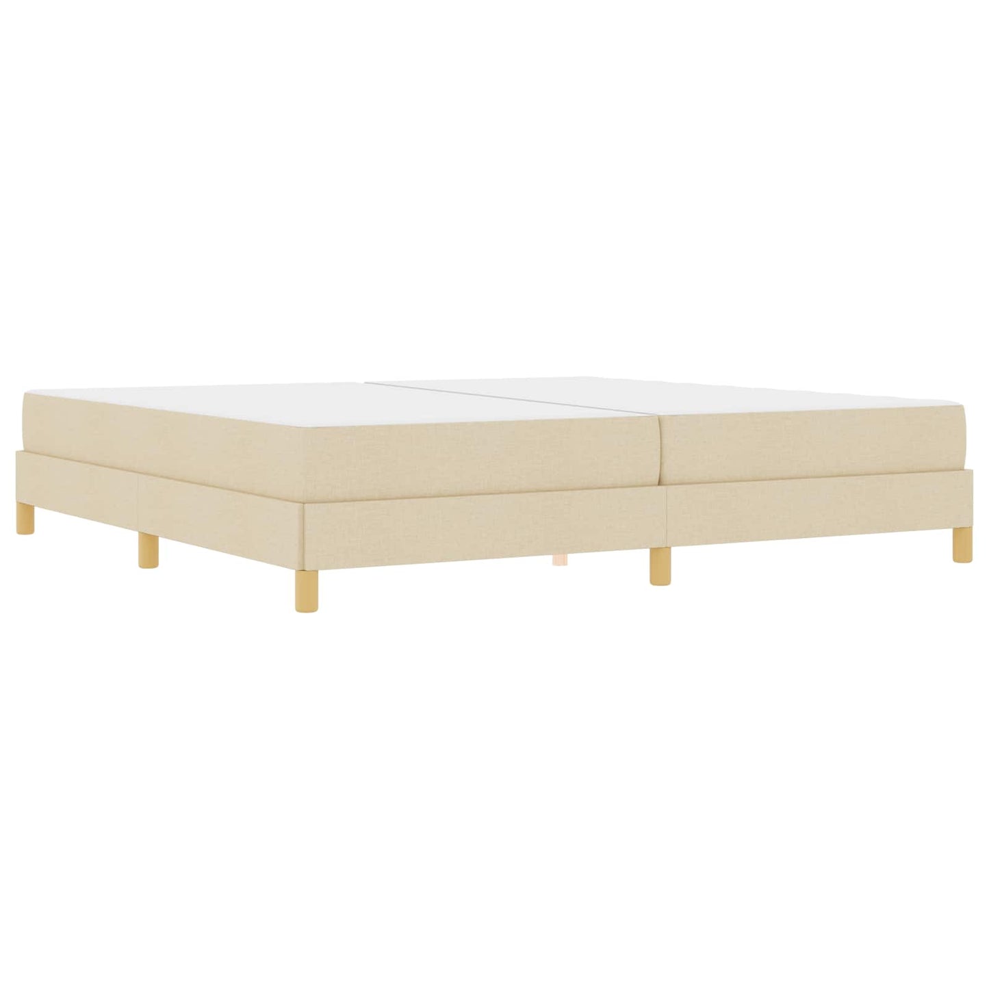 Boxrugós ágy matracmal Krém 200 x 200 cm szövet