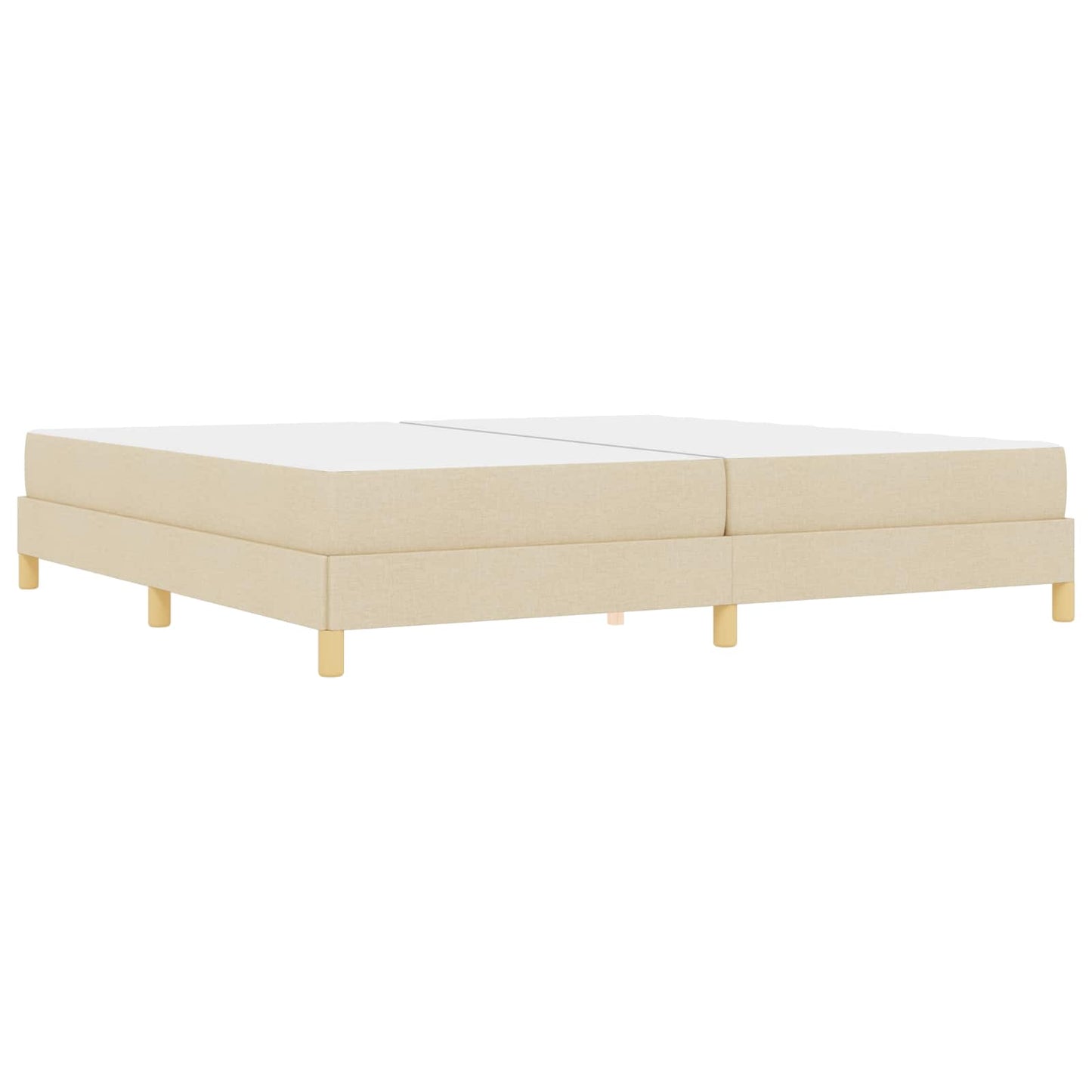 Boxrugós ágy matracmal Krém 200 x 200 cm szövet
