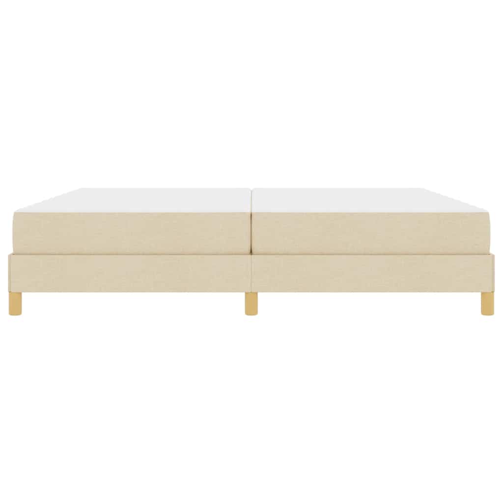 Boxrugós ágy matracmal Krém 200 x 200 cm szövet