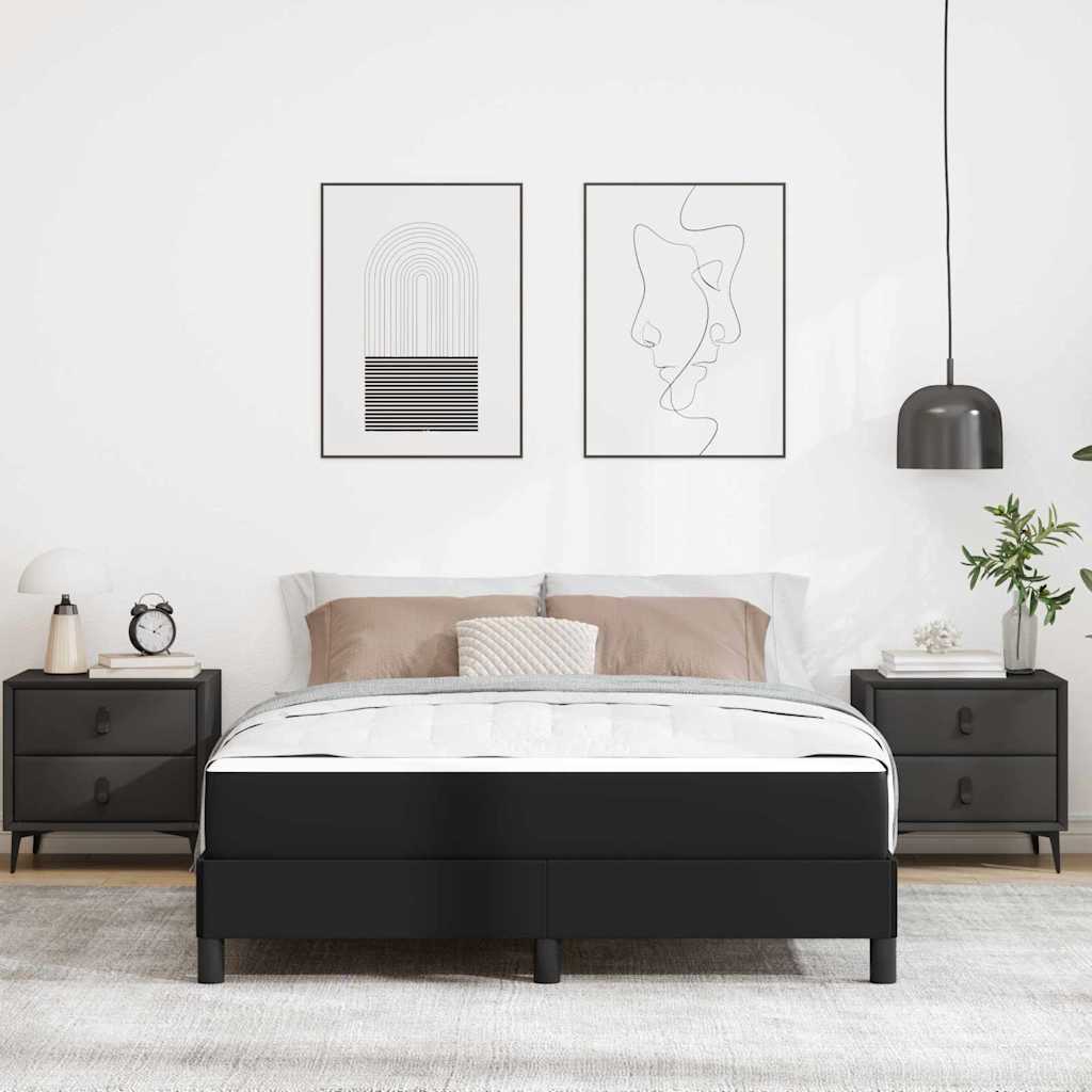 Ágykeret matracmal Fekete 140 x 200 cm szövet
