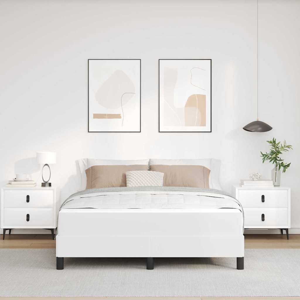 Ágykeret matracmal Tiszta Fehér 140 x 200 cm szövet