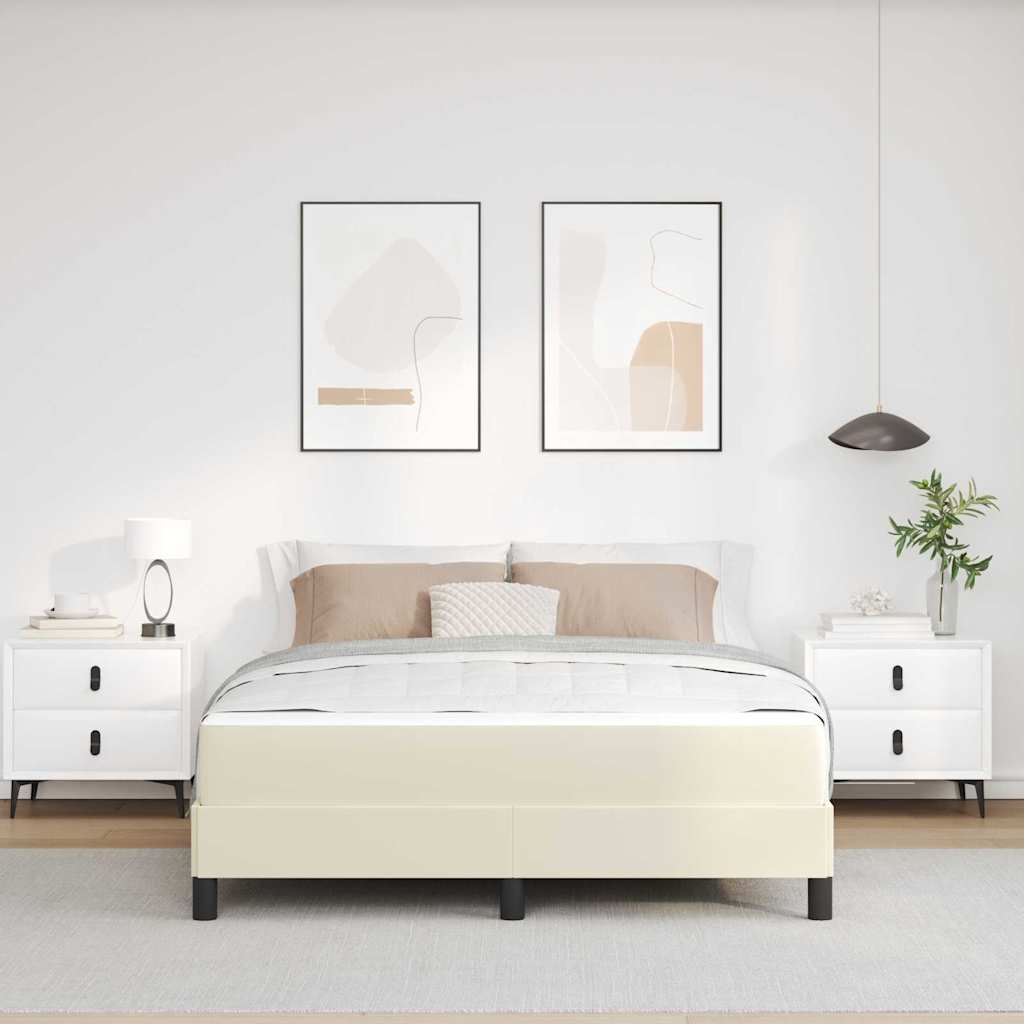 Ágykeret matracmal Krém 160 x 200 cm szövet