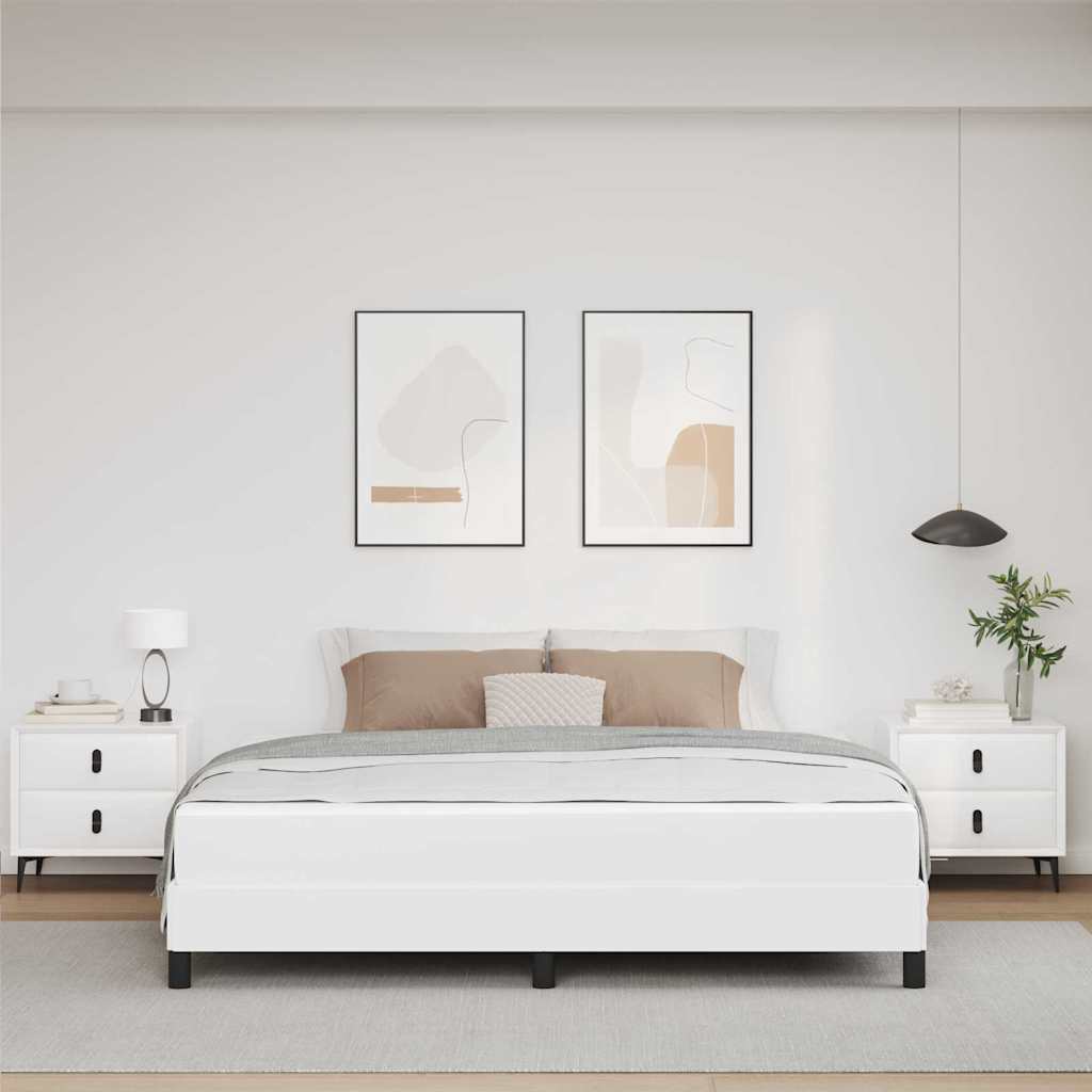 Ágykeret matracmal Tiszta Fehér 180 x 200 cm szövet
