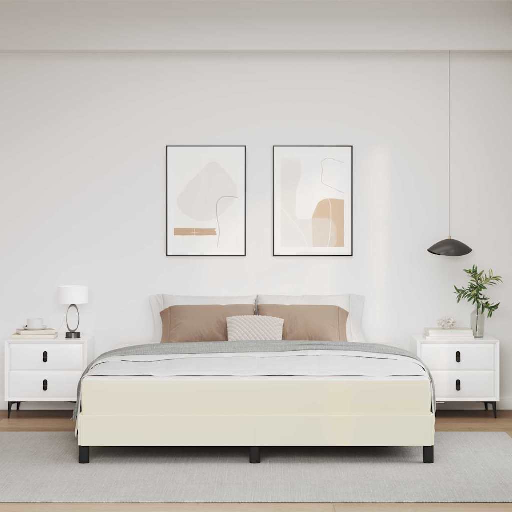 Ágykeret matracmal Krém 180 x 200 cm szövet
