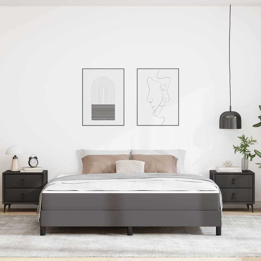 Ágykeret matracmal Szürke 180 x 200 cm szövet