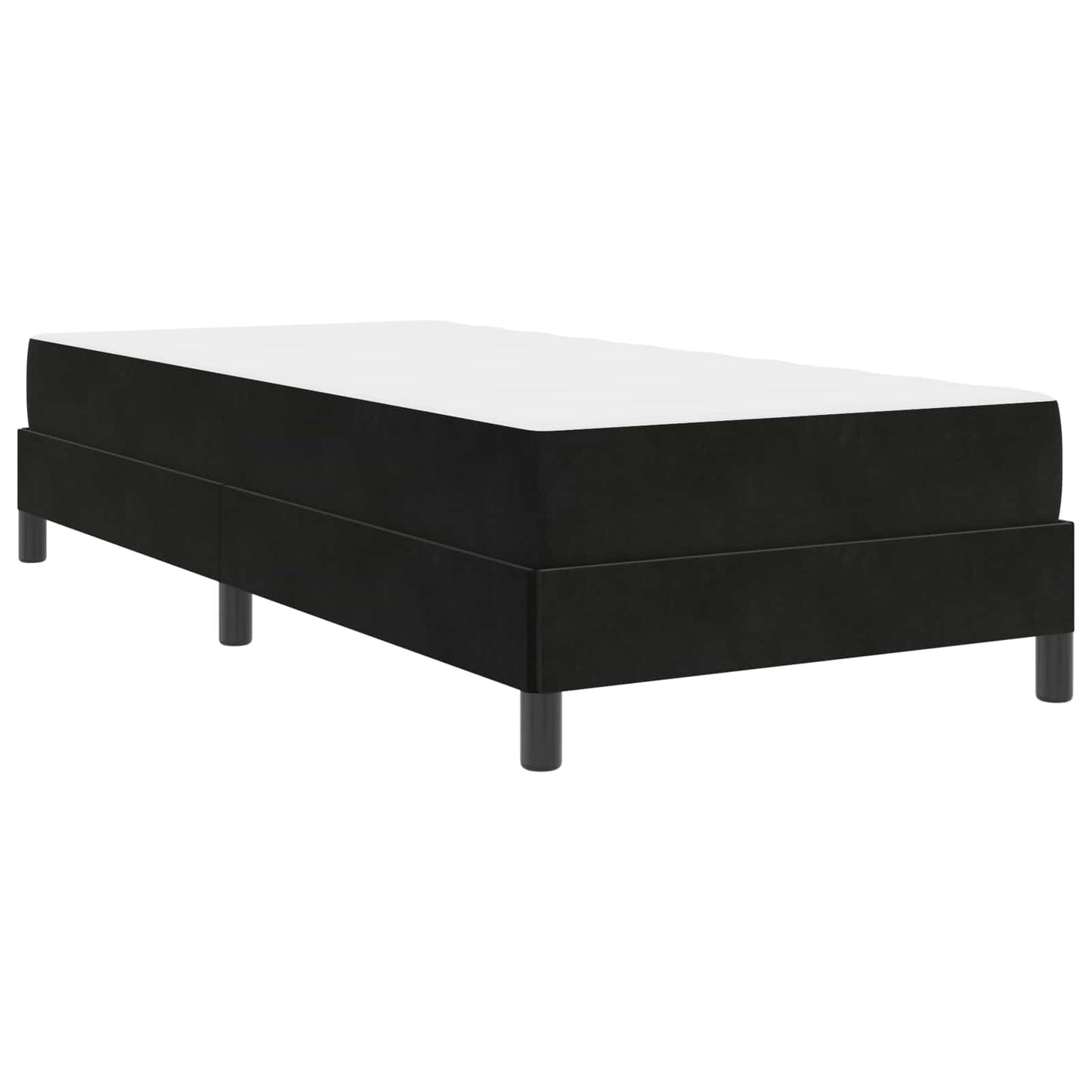 Boxrugós ágy matracmal Fekete 80 x 200 cm szövet