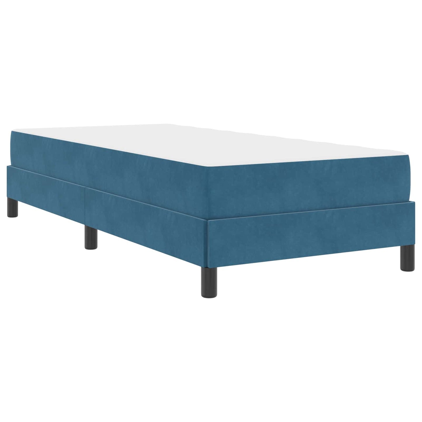 Boxrugós ágy matracmal Sötét kék 80 x 200 cm szövet