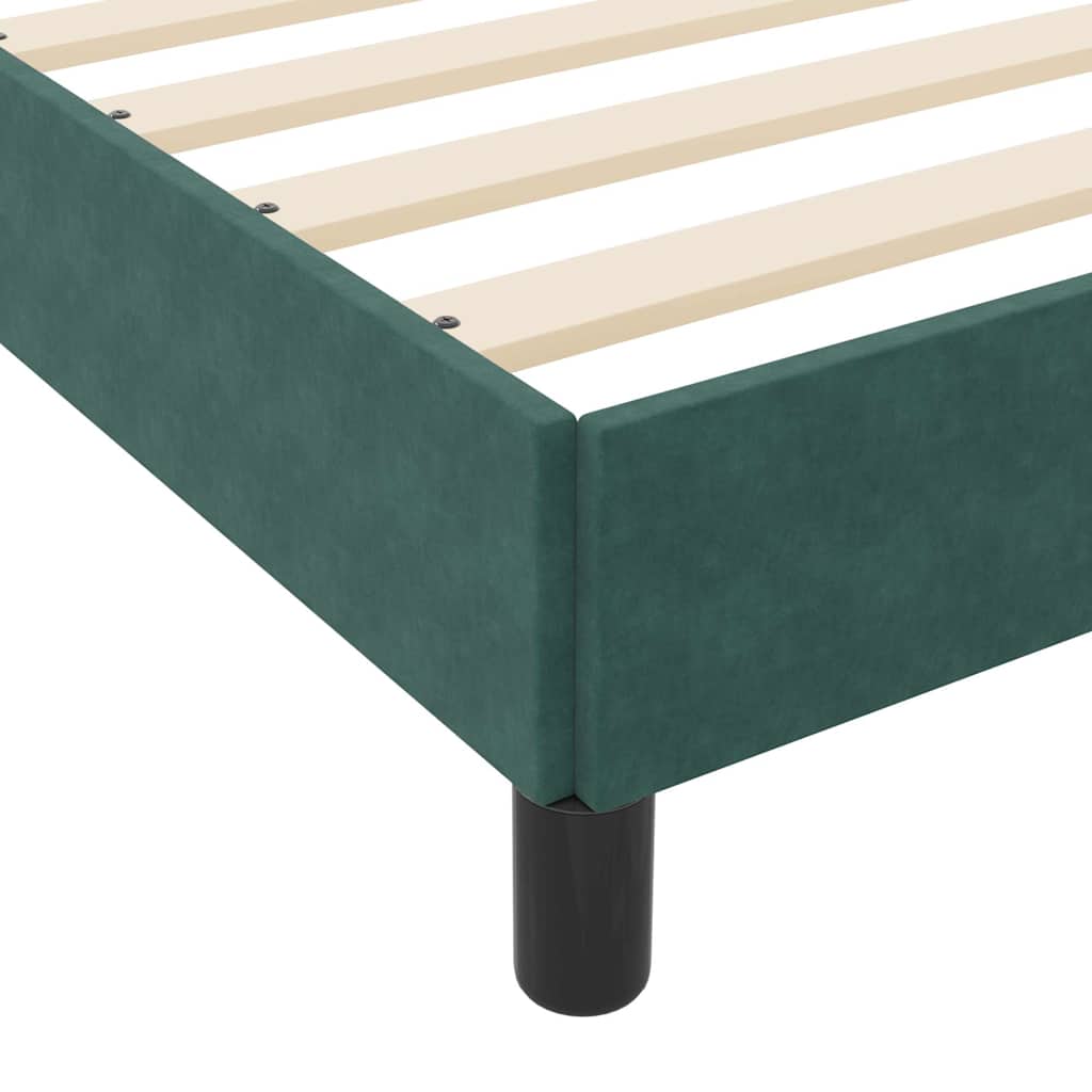 Boxrugós ágy matracmal Sötétzöld 90 x 200 cm szövet