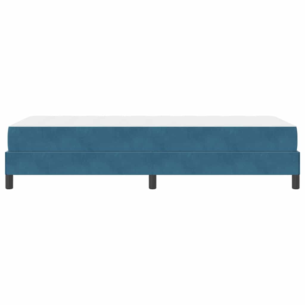 Boxrugós ágy matracmal Sötét kék 100 x 200 cm szövet