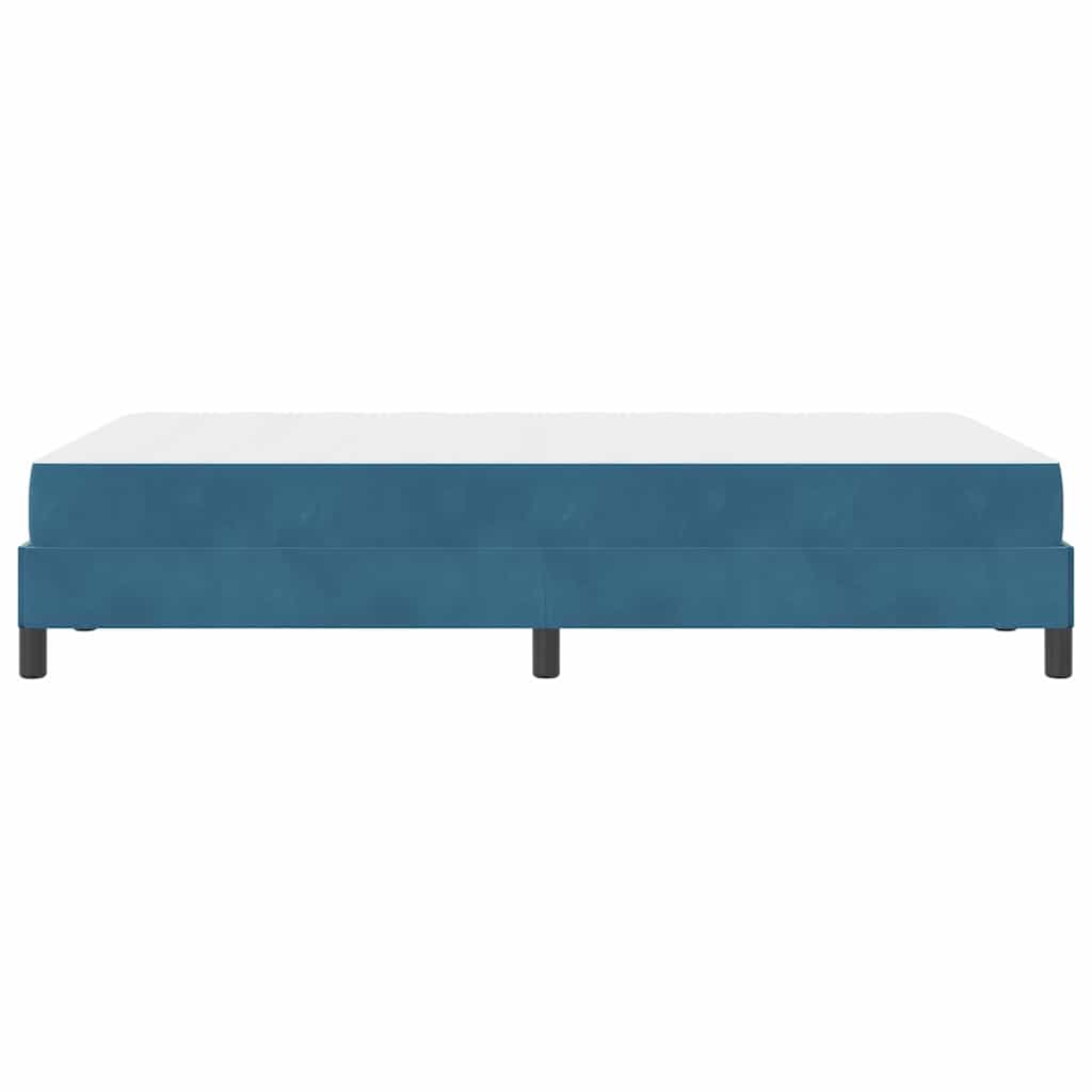 Boxrugós ágy matracmal Sötét kék 120 x 200 cm szövet