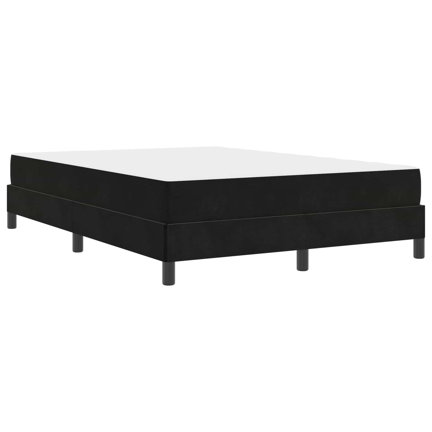 Boxrugós ágy matracmal Fekete 140 x 190 cm szövet