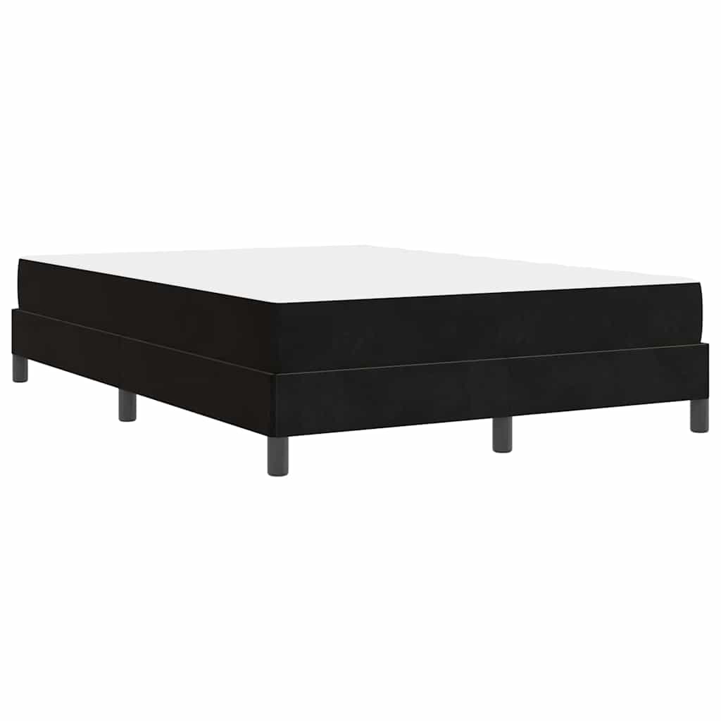 Boxrugós ágy matracmal Fekete 140 x 190 cm szövet