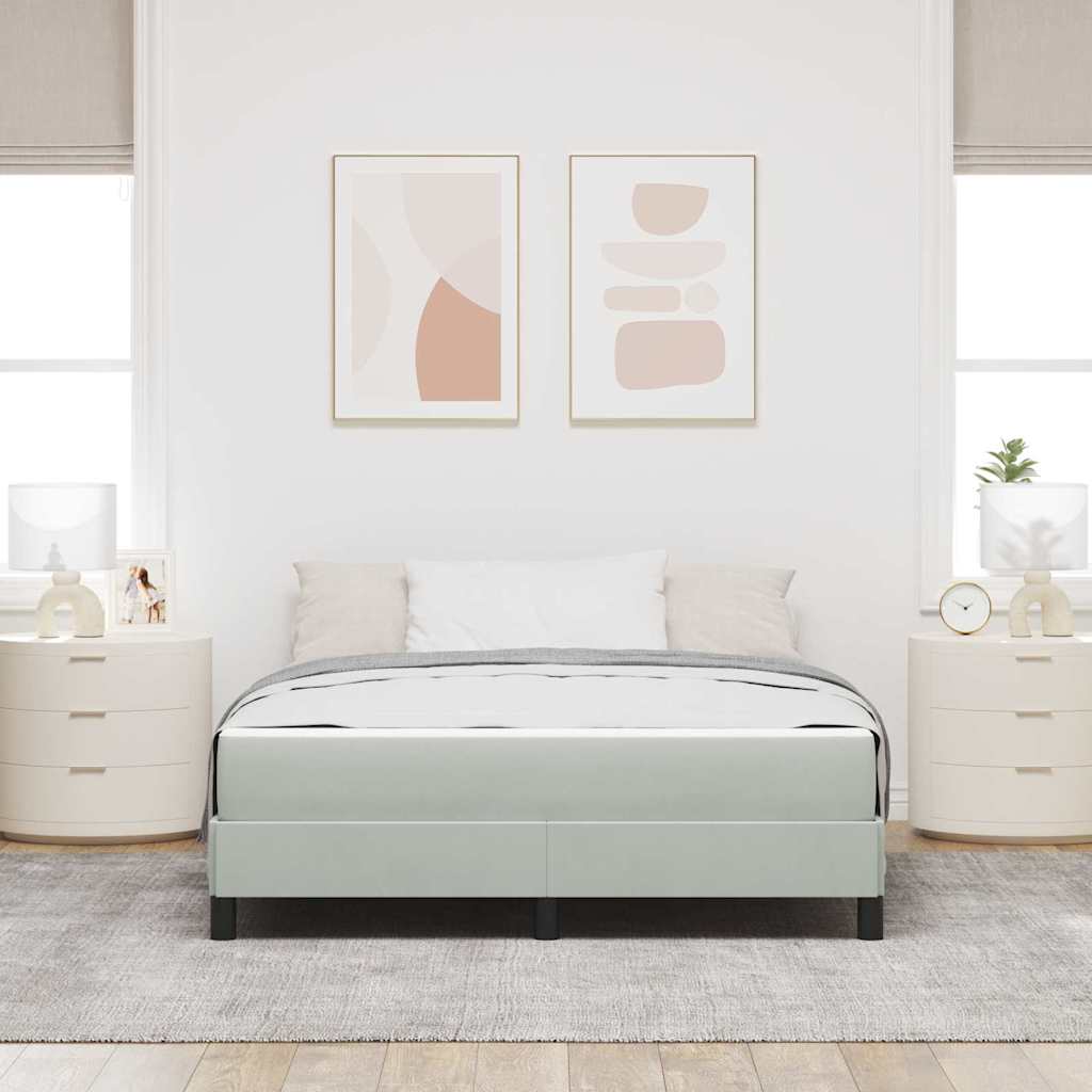 Boxrugós ágy matracmal Világosszürke 160 x 200 cm szövet