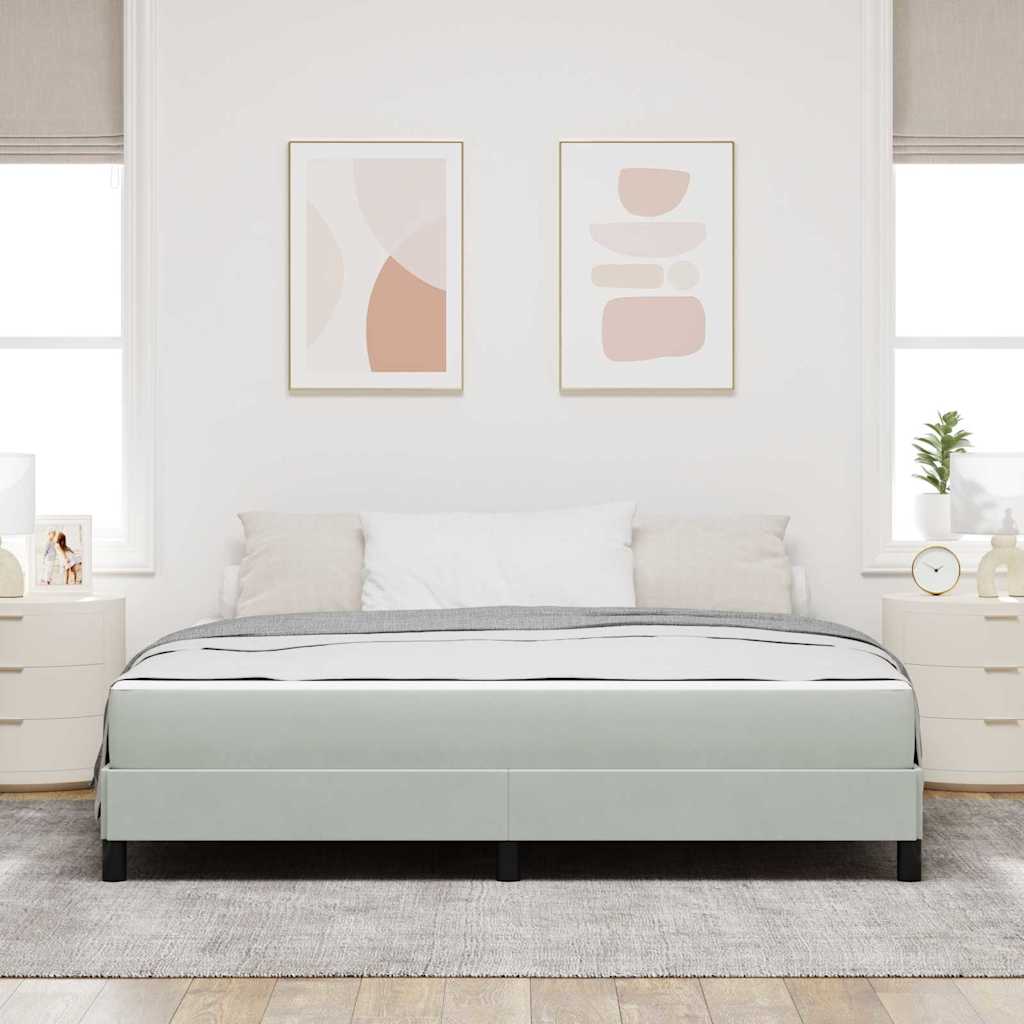 Boxrugós ágy matracmal Világosszürke 180 x 200 cm szövet