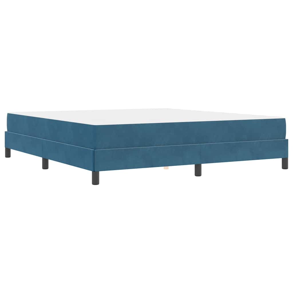 Boxrugós ágy matracmal Sötét kék 180 x 200 cm szövet