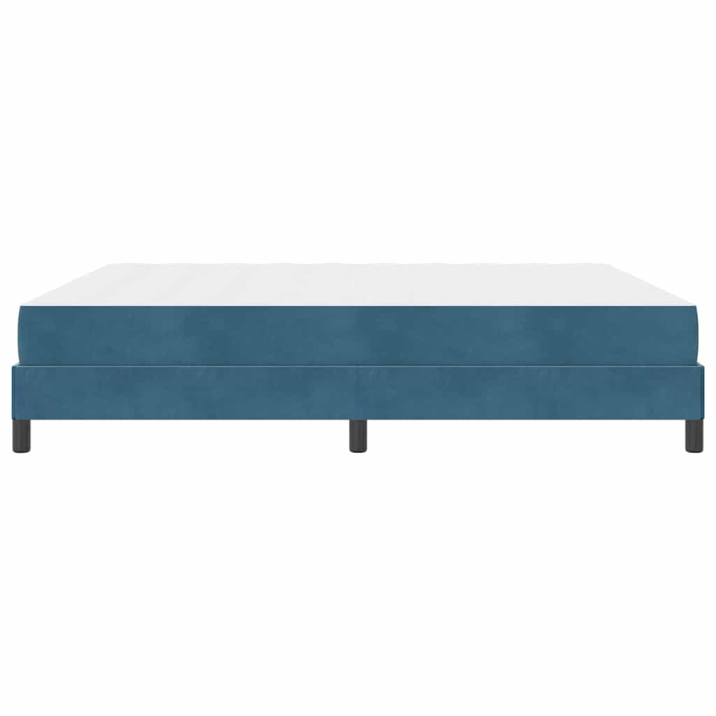 Boxrugós ágy matracmal Sötét kék 180 x 200 cm szövet