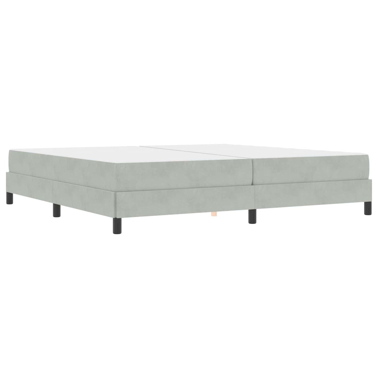 Boxrugós ágy matracmal Világosszürke 200 x 200 cm szövet