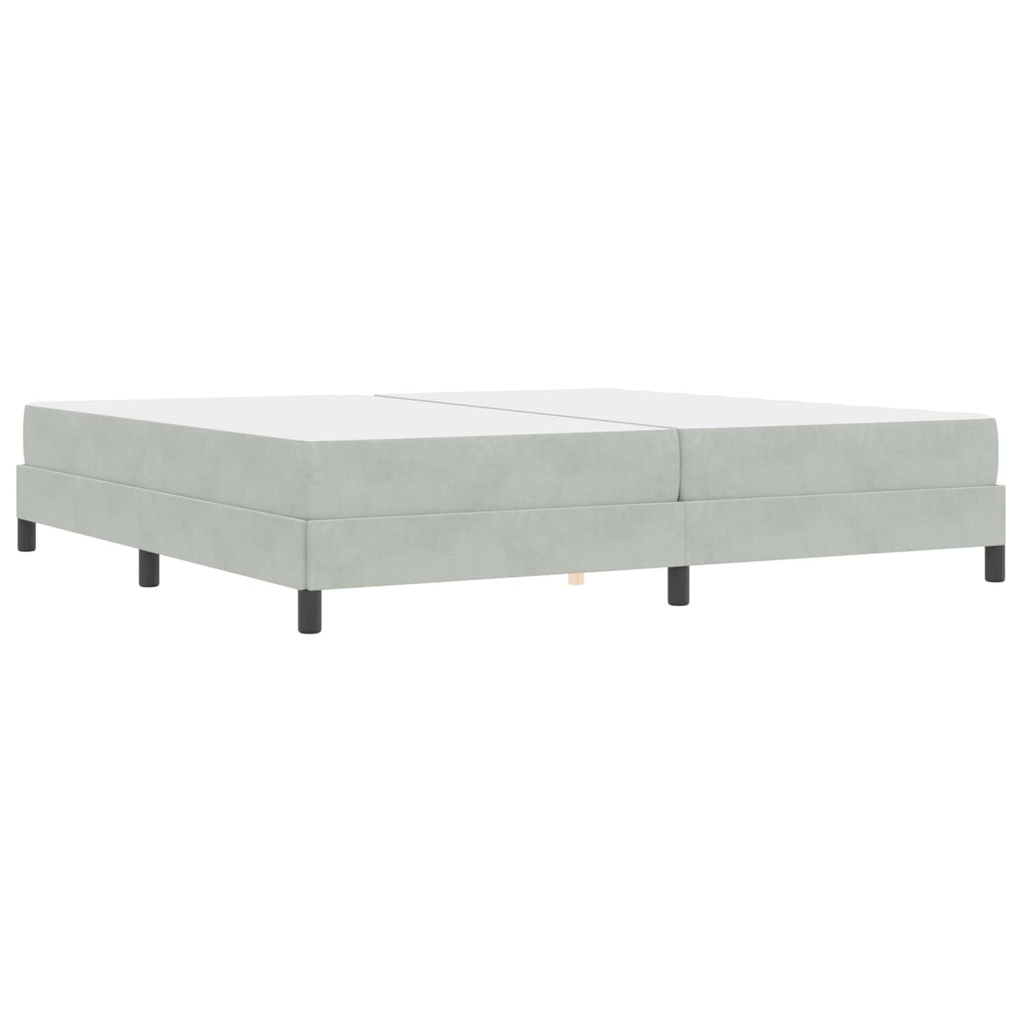 Boxrugós ágy matracmal Világosszürke 200 x 200 cm szövet