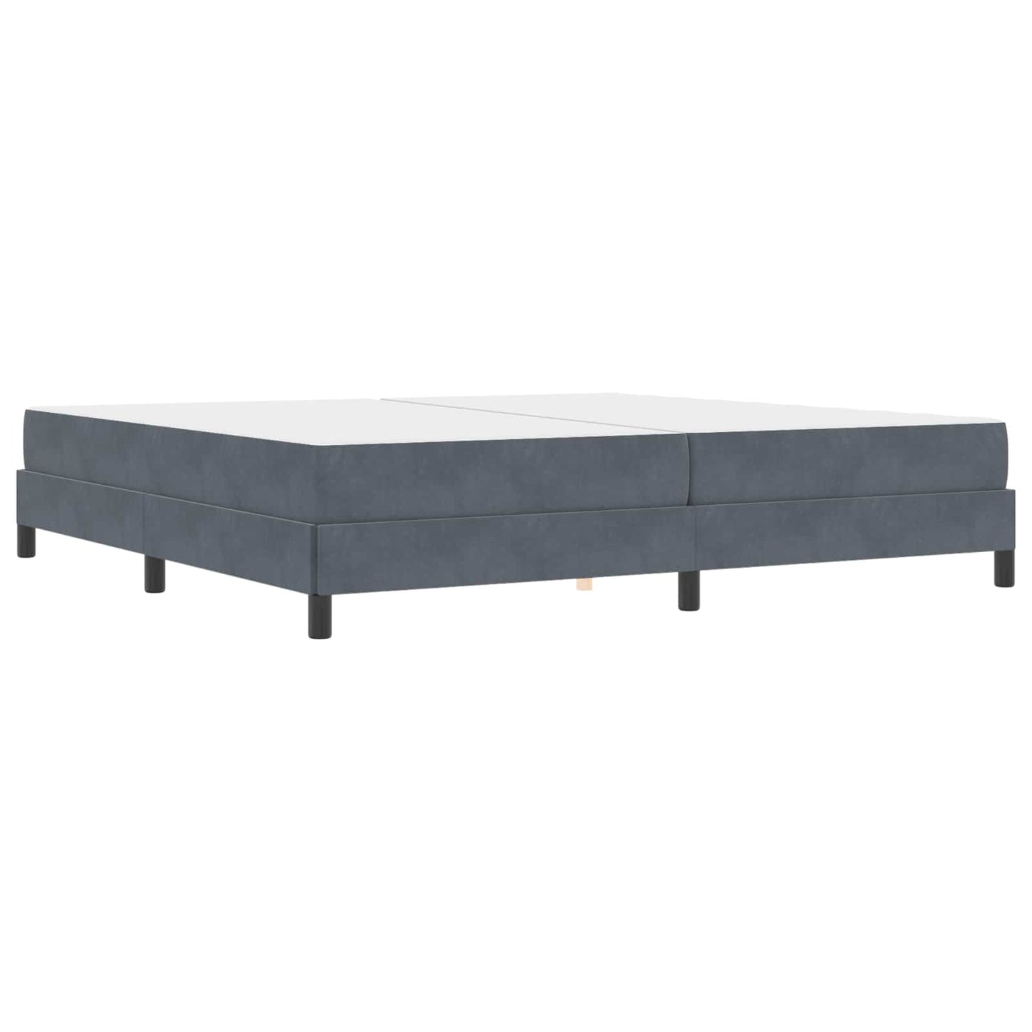 Boxrugós ágy matracmal Sötétszürke 200 x 200 cm szövet