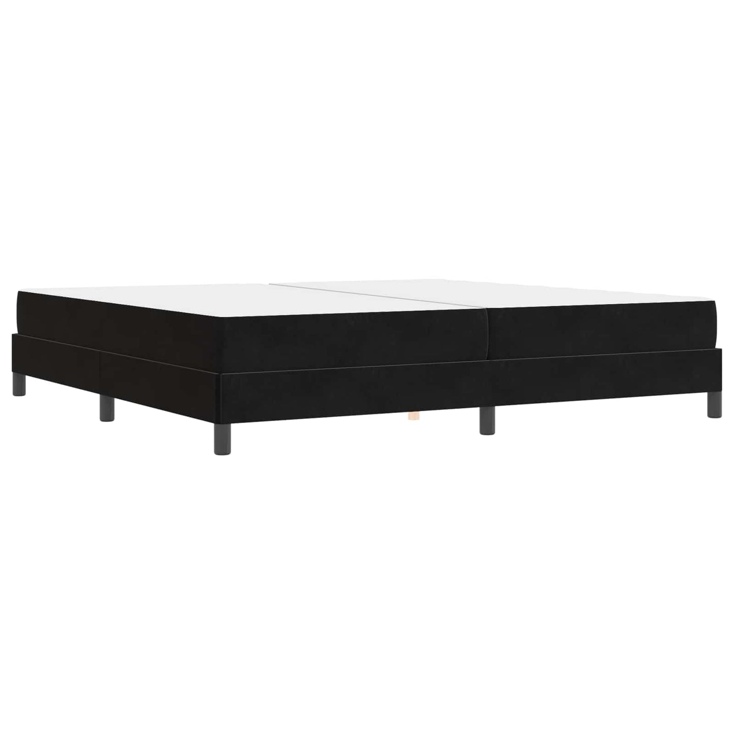 Boxrugós ágy matracmal Fekete 200 x 200 cm szövet