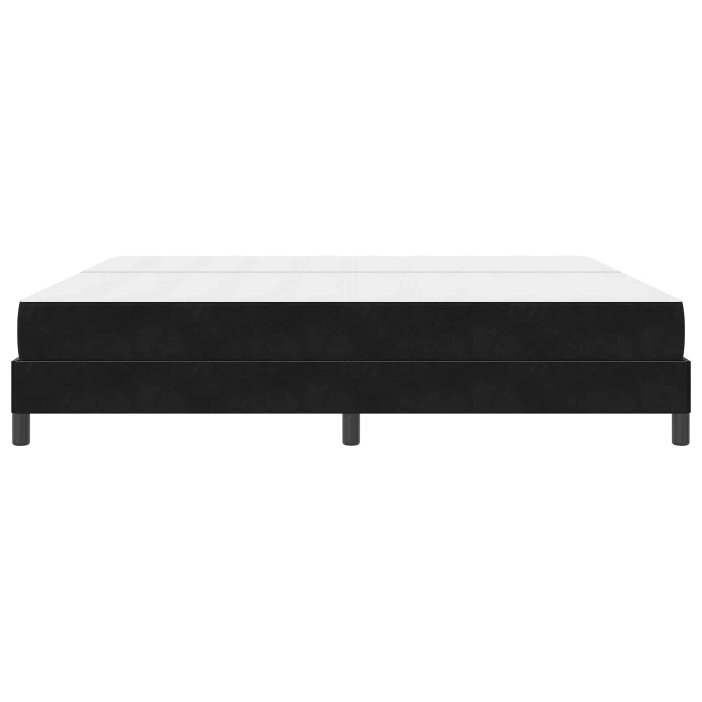 Boxrugós ágy matracmal Fekete 200 x 200 cm szövet