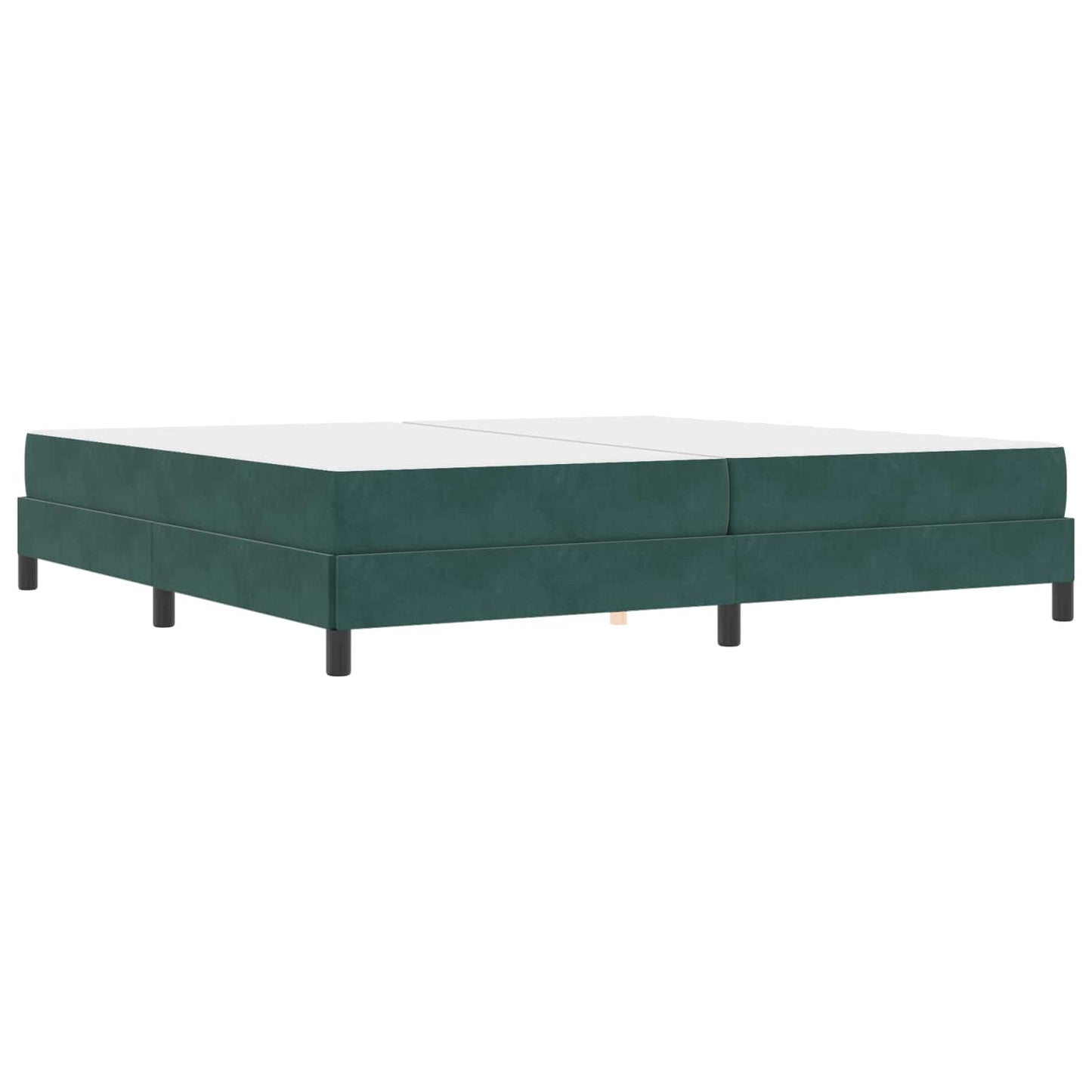 Boxrugós ágy matracmal Sötétzöld 200 x 200 cm szövet
