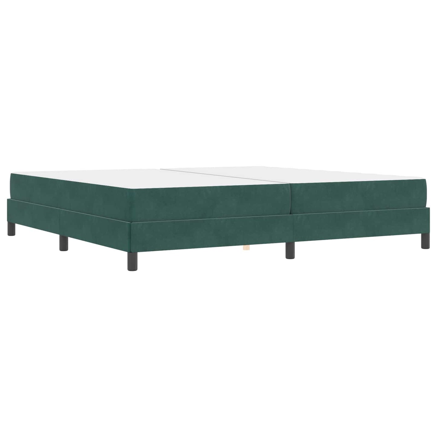 Boxrugós ágy matracmal Sötétzöld 200 x 200 cm szövet