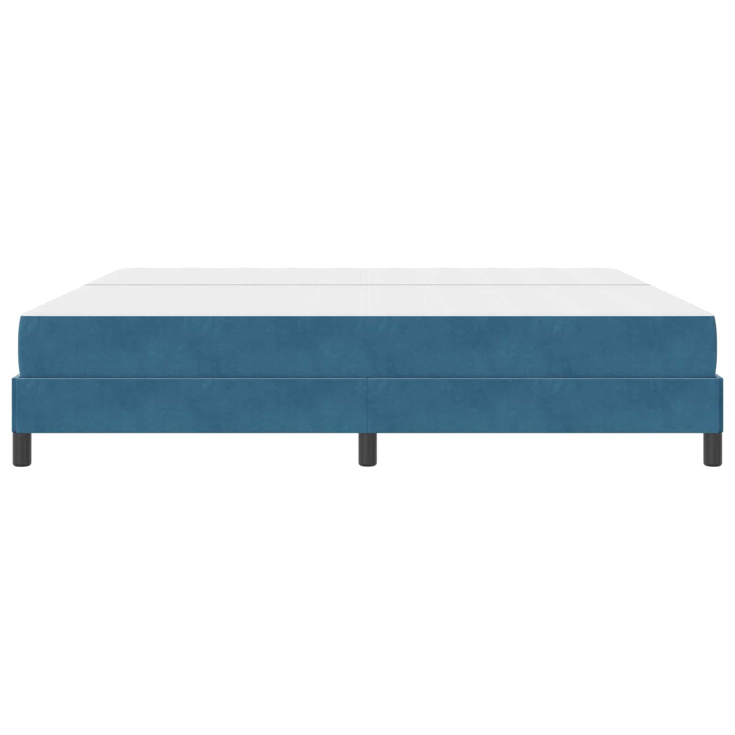 Boxrugós ágy matracmal Sötét kék 200 x 200 cm szövet