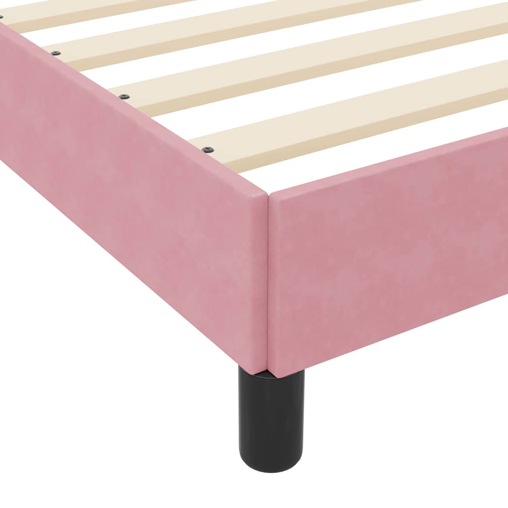 Boxrugós ágy matracmal Rózsaszín 80 x 210 cm szövet