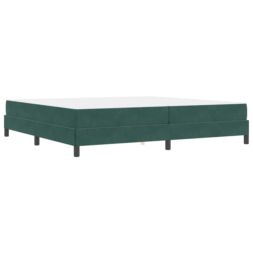 Boxrugós ágy matracmal Sötétzöld 200 x 210 cm szövet