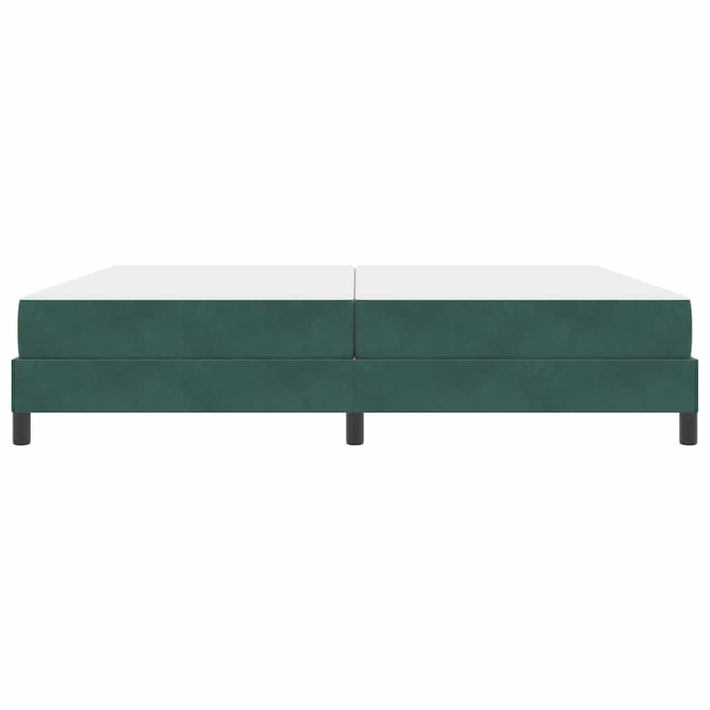 Boxrugós ágy matracmal Sötétzöld 200 x 210 cm szövet