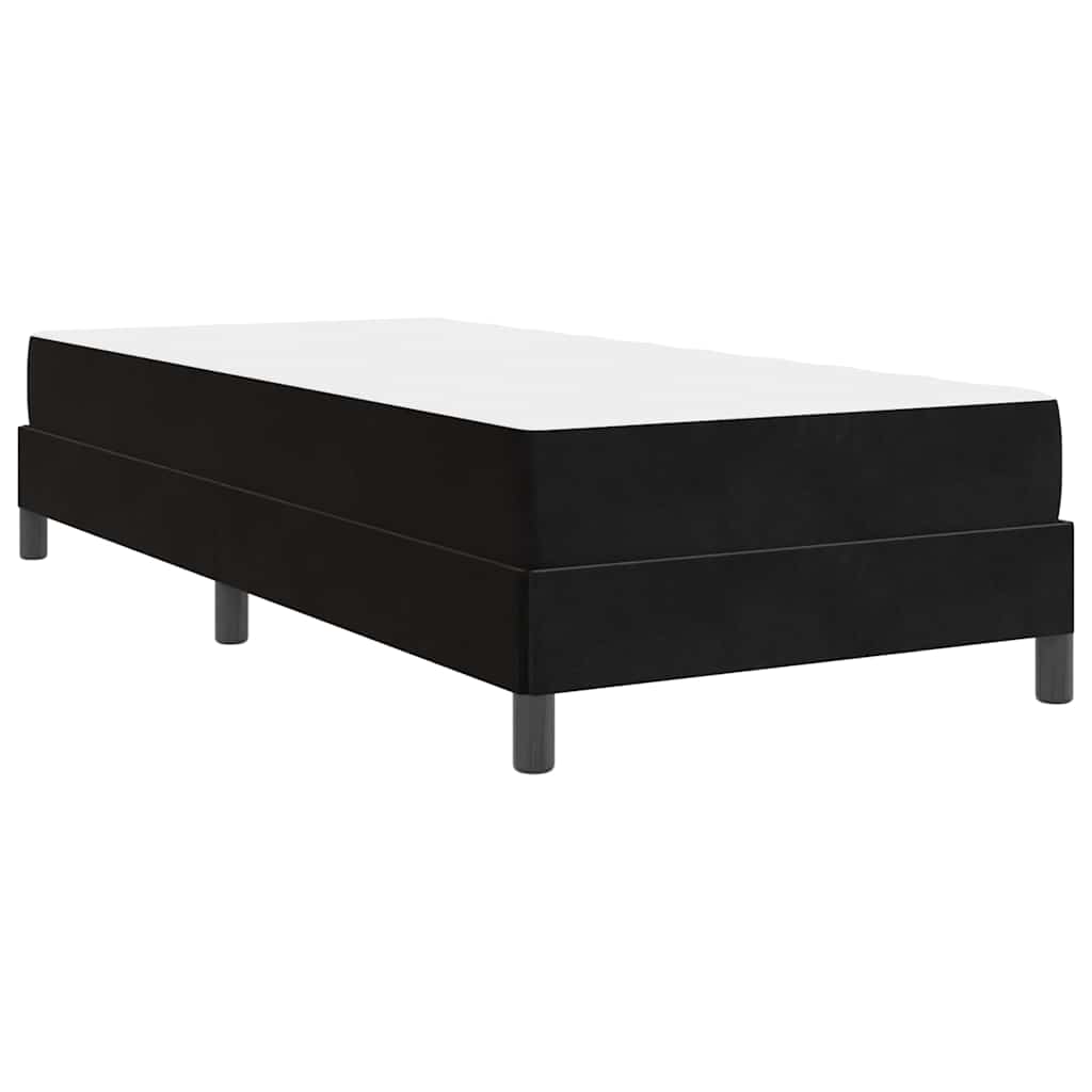 Boxrugós ágy matracmal Fekete 80 x 220 cm szövet