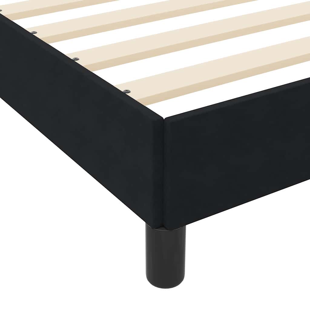 Boxrugós ágy matracmal Fekete 90 x 220 cm szövet