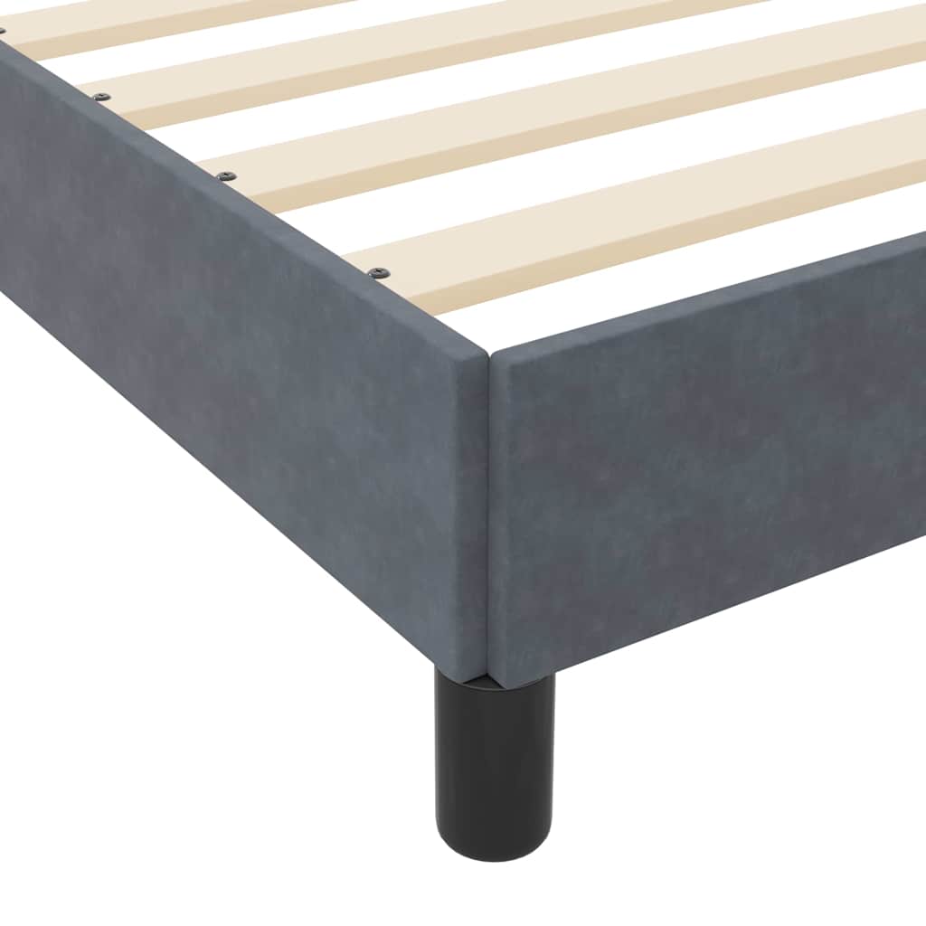Boxrugós ágy matracmal Sötétszürke 200 x 220 cm szövet