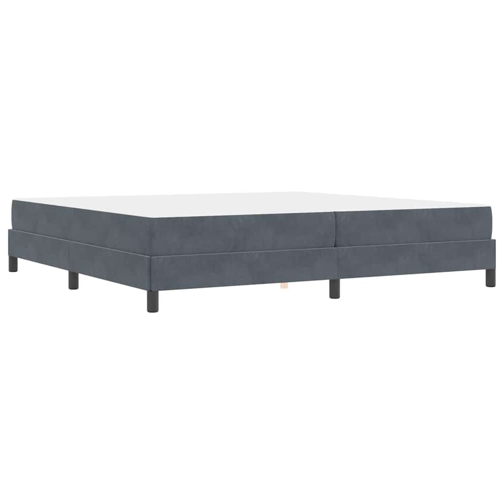 Boxrugós ágy matracmal Sötétszürke 200 x 220 cm szövet